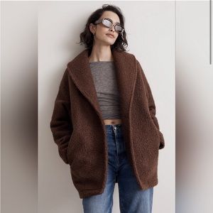 Madewell Pebbled Faux Shearling Shawl Collar Coat Size xxs